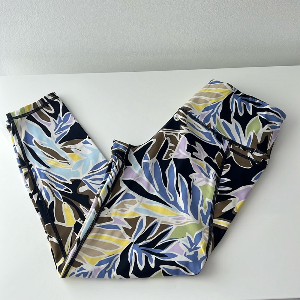 Sweaty Betty Power Pocket Workout Leggings Green Paper Leaf Size/S  7/8 length